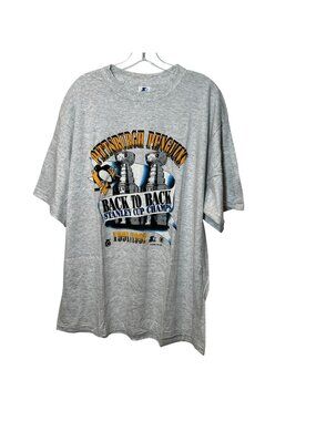 Vintage Pittsburgh Penguins 1991 1992 Stanley Cup Champs Starter XL 90s Tee NHL